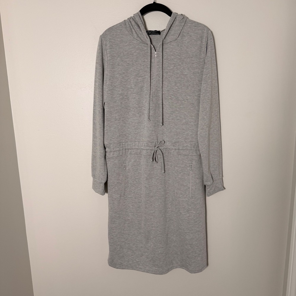 Brigitte Brianna Modest Essential Sweatshirt Dress (M 4-8) Hooded French Terry - Picture 2 of 13